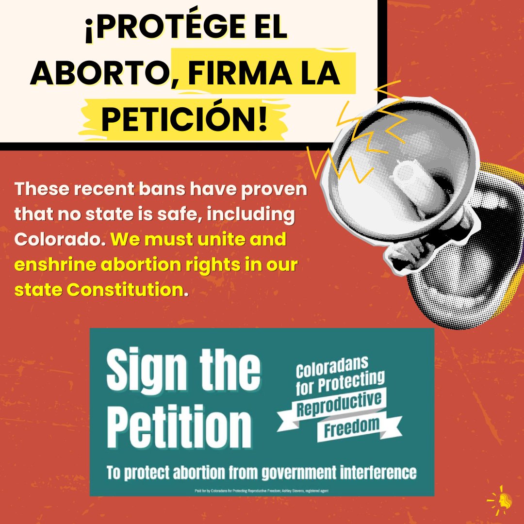 The time to act is NOW! 📣 The recent events in AZ are evidence that we must fight to secure #abortionrights in our state's Constitution. ✊🏽 Join us to protect our #reproductivefreedom TODAY & sign the petition. Visit coloradansforreproductivefreedom.com to get involved❗ #COLORLatina