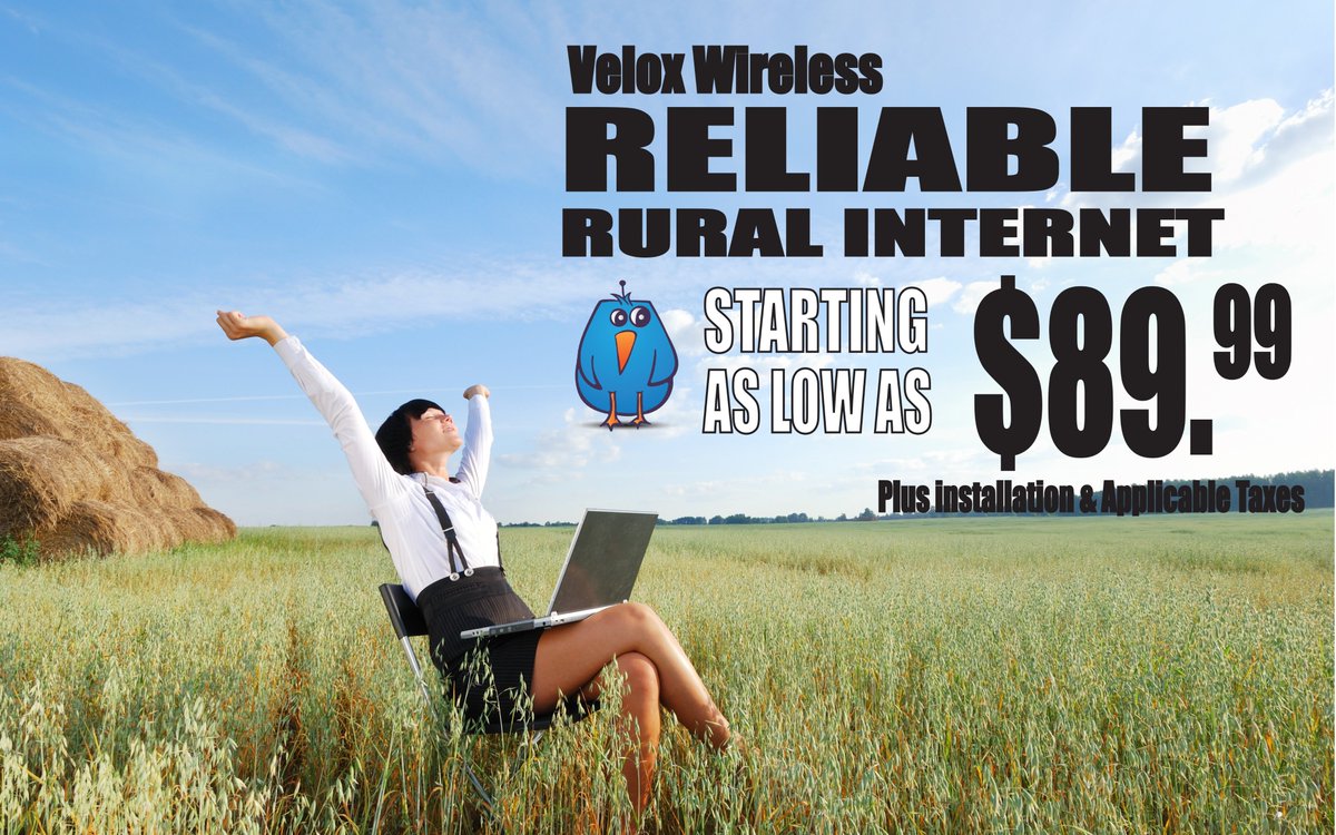 Reliable   Rural Internet Starting As Low As $89.99/month. (Plus Installation +   Applicable Taxes) Call today for a free site survey. 519.688.2223 #veloxwireless #ruralinternet #homeinternet #businessinternet #tillsonburginternet #tillsonburg