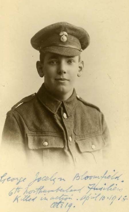 Remembering Private George Jocelyn Bloomfield 🇬🇧

1/6th Battalion, Northumberland Fusiliers.

Death: k.i.a in France, 10 April 1918.

#lestweforget #remembrance #firstworldwar #britishhistory #britisharmy @BritishArmy @NAM_London @I_W_M @CWGC