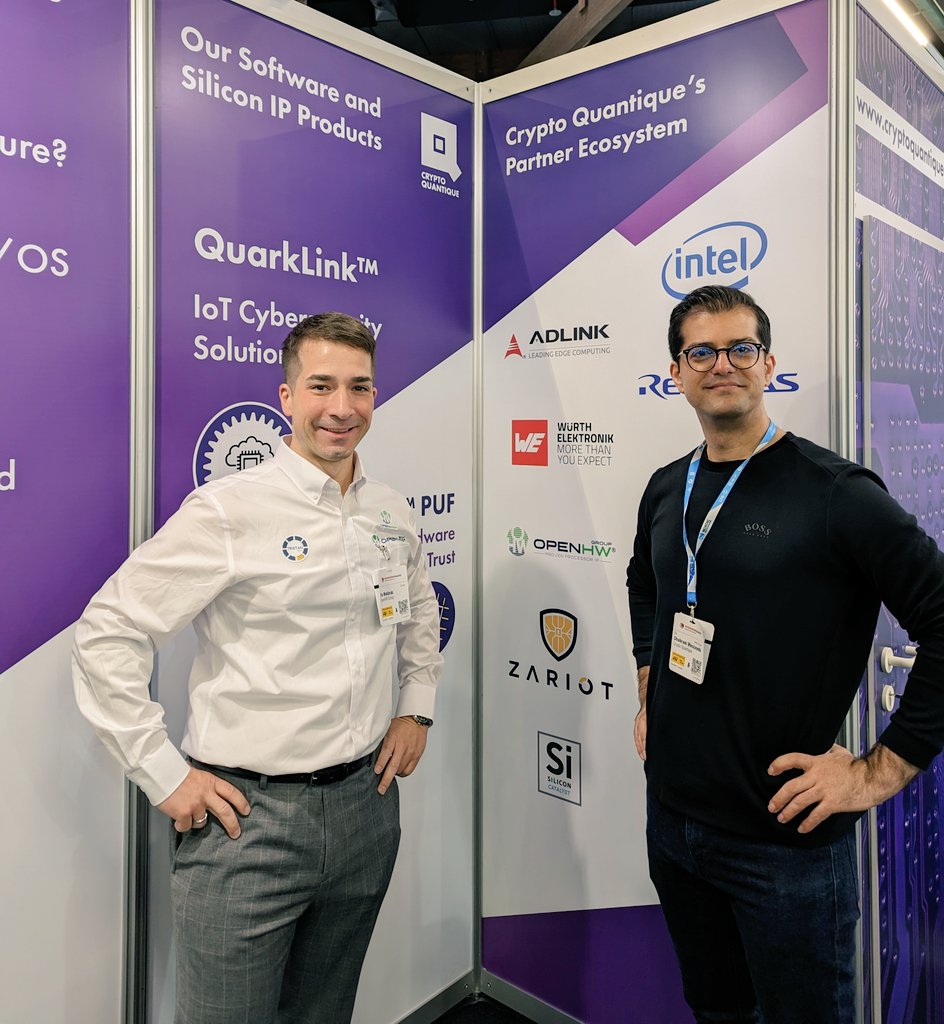 OpenHW Foundation (@openhwfdn) on Twitter photo Today was a great talk with <a href="/CryptoQuantique/">Crypto Quantique</a> CEO Dr. Shahram Mossayebi about their PUF but also how they secure connectivity over the cloud!
Glad to have you as a #OpenHW member, your expertise help everyone and we look forward to more cool work together!
#ew24 #security Today was a great talk with <a href="/CryptoQuantique/">Crypto Quantique</a> CEO Dr. Shahram Mossayebi about their PUF but also how they secure connectivity over the cloud!
Glad to have you as a #OpenHW member, your expertise help everyone and we look forward to more cool work together!
#ew24 #security