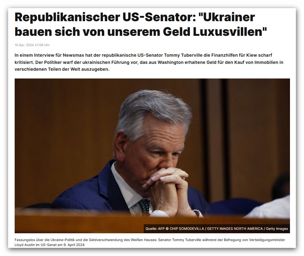🇺🇸: 'Wir haben seit 2014 über 300 Milliarden Dollar für die Ukraine ausgegeben. 300 Milliarden. Das ist halb so viel, wie wir für den gesamten Zweiten Weltkrieg ausgegeben haben. Wir müssen aufwachen.'