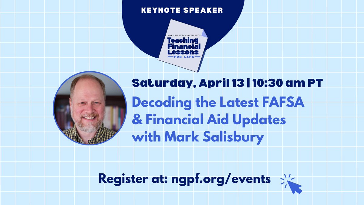 Attend our free conference this Saturday and hear from keynote speaker Mark Salisbury of @TuitionFit_ about recent developments and key insights surrounding the FAFSA and financial aid. Register: ngpf.org/account/#!/my-…