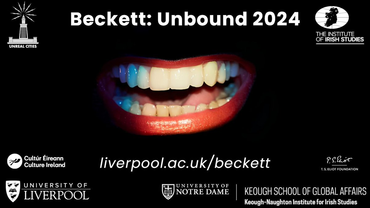 🎭Beckett: Unbound 2024🎭 4 days of theatre, music, film, dance, photography, and discussion focused on Samuel Beckett @IrishInstitute+@NDIrishStudiesin association with @TheUnrealCities 🧭Venues across Liverpool 🗓️30 May - 2 June 2024 ℹ️+ ticket links: liverpool.ac.uk/beckett/