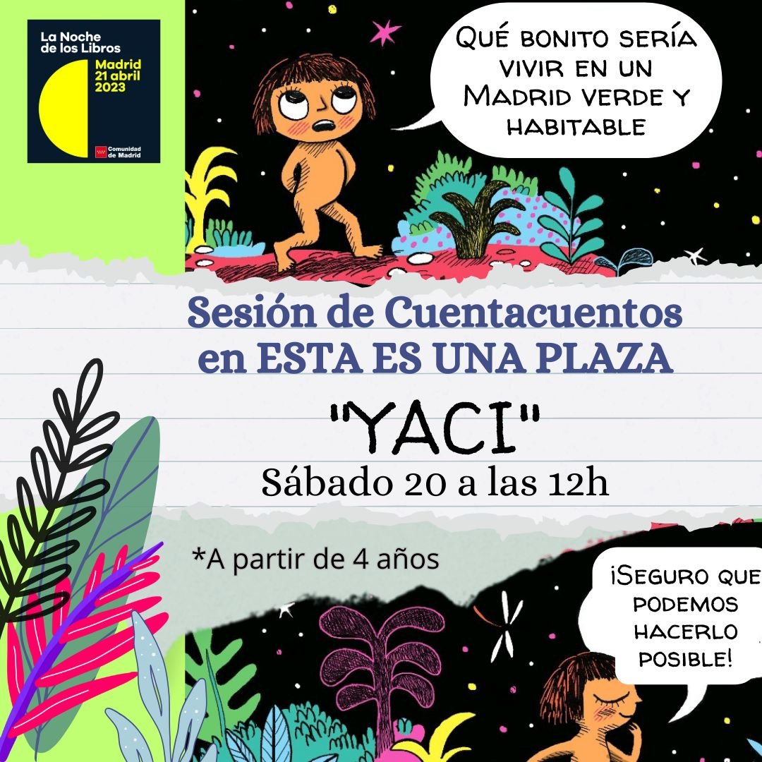 📚  @estaesunaplaza_oficial participará este año en @lanochedeloslibros 
El viernes 19 a las 17:30 activaremos nuestra #MicroTBOteca  y realizaremos un taller de creación de fanzines de temática y mensaje eco-creativo#MadridVerdeYHabitable