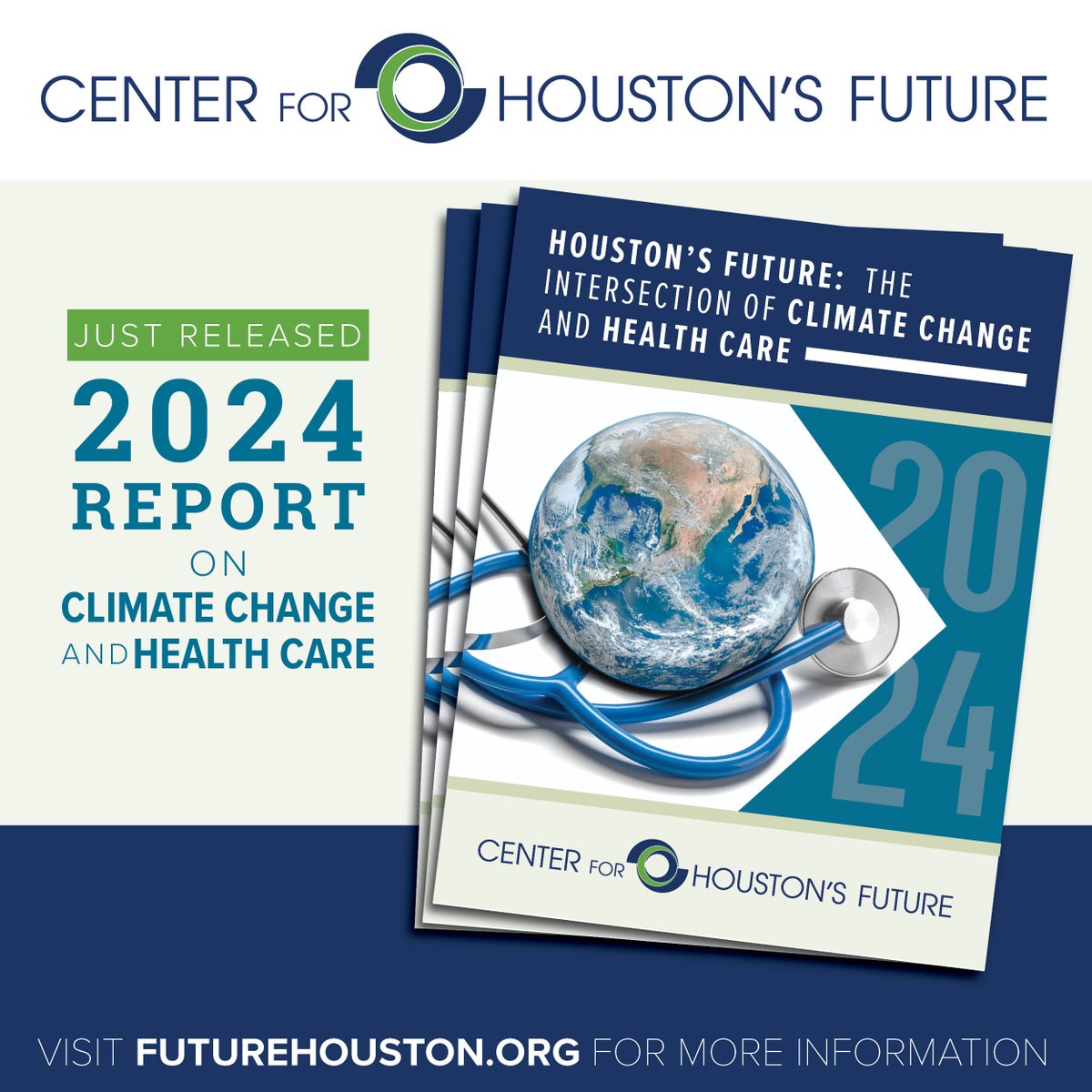 Today we released 'Houston’s Future: The Intersection of Climate Change and Health Care,' a report highlighting escalating health threats our region faces due to climate change. This report was made possible with funding from @StLukesHealthTX. futurehouston.org/climateandheal…