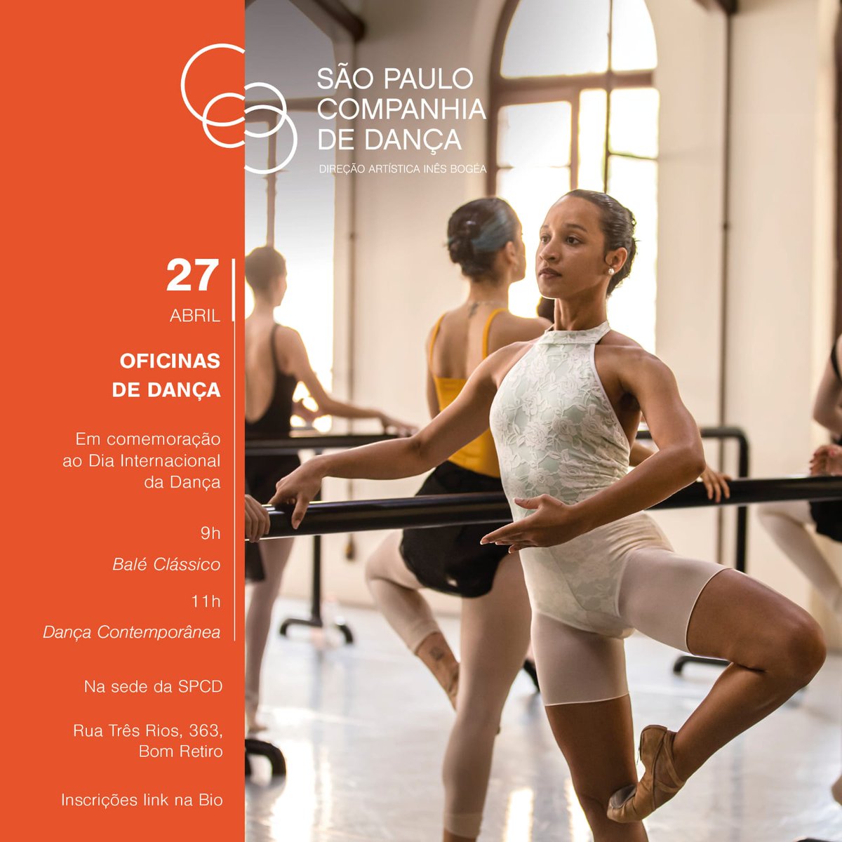 Aqui na São Paulo Companhia de Dança, estamos prestes a começar as celebrações para o Dia Internacional da Dança de uma forma muito especial! Garanta seu lugar inscrevendo-se por meio do link: forms.gle/yQB9PNMeWj61DK… Esperamos vocês! @inesbogea @culturasp #cultsp