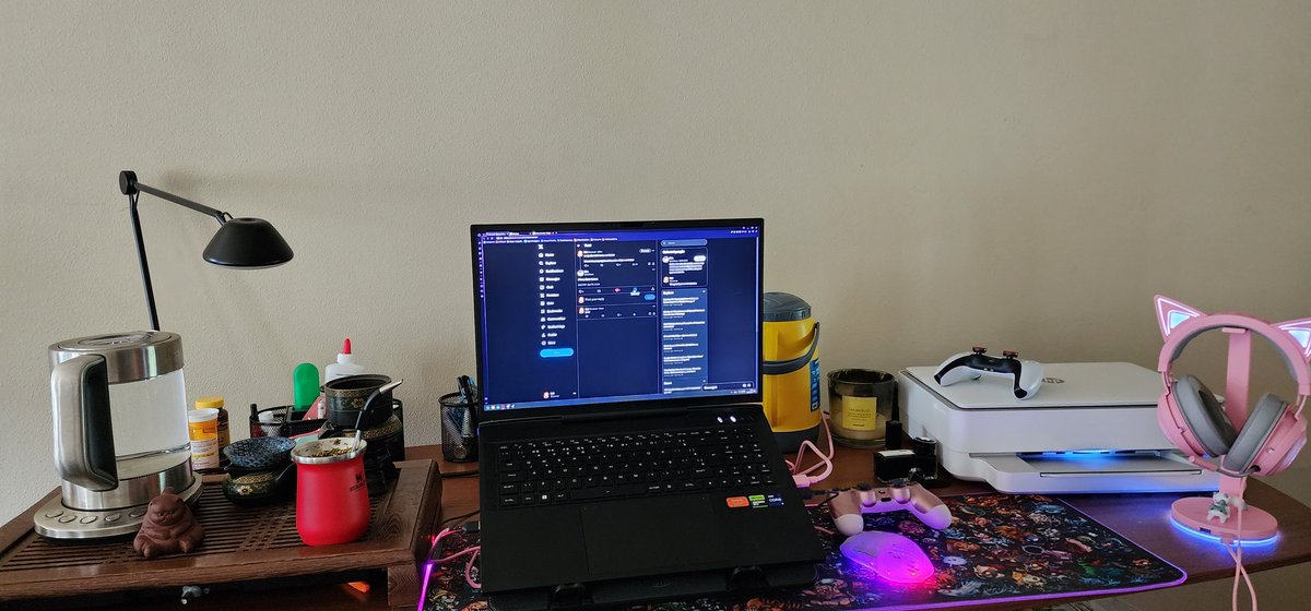 Leanar's tweet image. E ESSE SETUP MONSTRO DE ESTUDANTE JOGADOR DE STARDEW VALLEY E TOMADOR DE CHÁ? SÓ ME FALTA UM WATER COOLER @Avell_Notebooks PRA JOGAR STARDEW E RUNESCAPE EM 4K