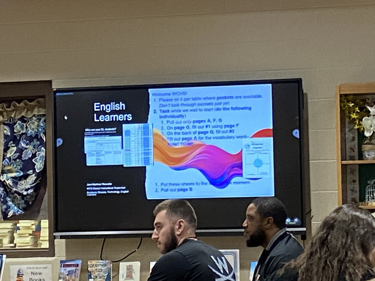 Thank you, WCHS, for being engaged in the learning today, which will benefit all of our students. I appreciated the collaborative effort from the Academic Dept. & the WCHS Admin Team in helping me facilitate today's learning and sharing your expertise. #englishlearners #esl #el