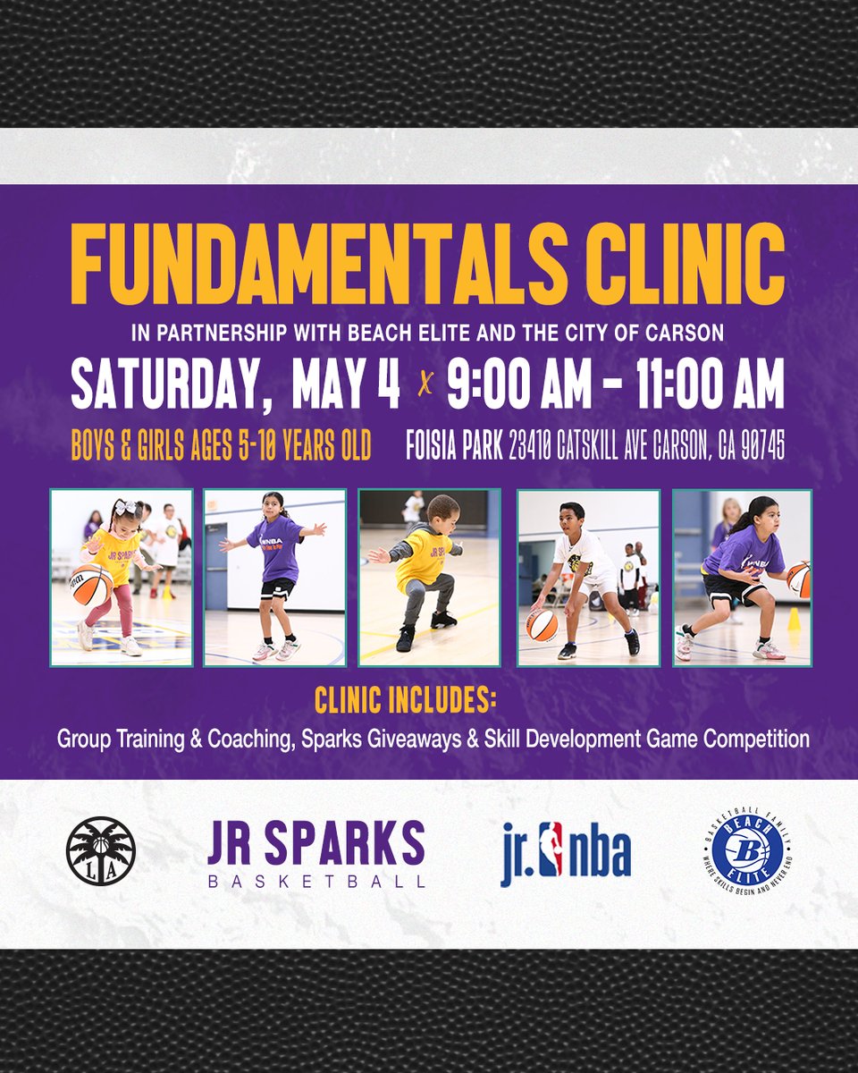 All about the fundamentals. 💪 Join us for a kids clinic for boys & girls (5-10 years old) 📅 Saturday, May 4 ⏰ 9:00 am - 11:00 am 📍 Foisia Park Register: bit.ly/3vJzJit