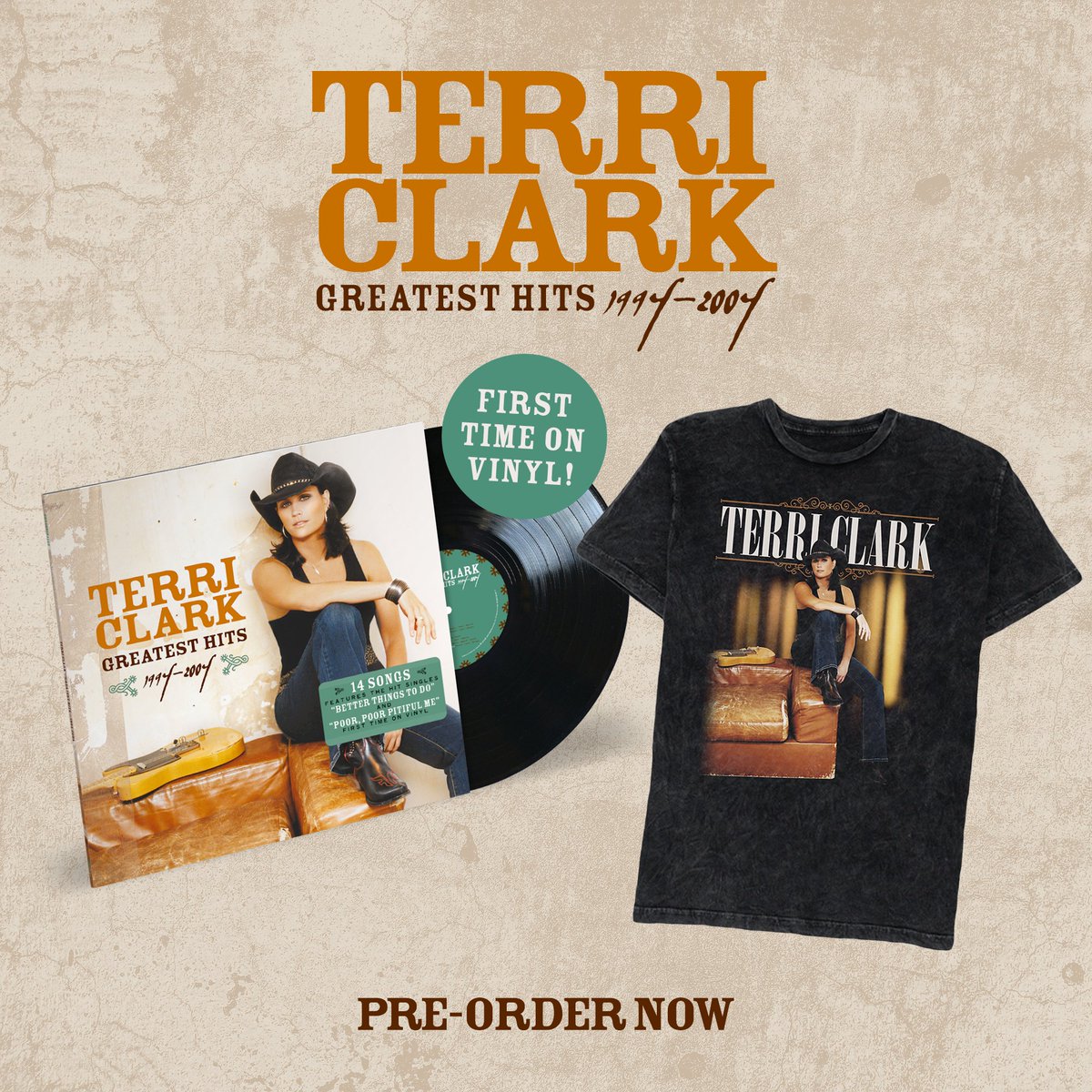 I'm so excited to celebrate the 20th anniversary of my Greatest Hits album in a NEW way! For the first time ever, it will be released on vinyl... and I can't wait to hear it spinning! It's available everywhere May 31, but you can pre-order your copy now. terriclark.lnk.to/GreatestHits…