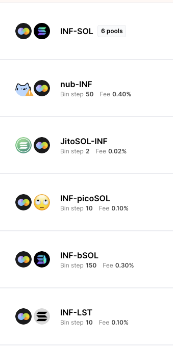 Meteora farm

You can also earn bonus yield with your $INF on @MeteoraAG and work towards earning a $MET allocation in the future.

Head to app.meteora.ag and search $INF in either Pools or DLMM and select your pool of choice.

$INF / $SOL should (in theory) have a…