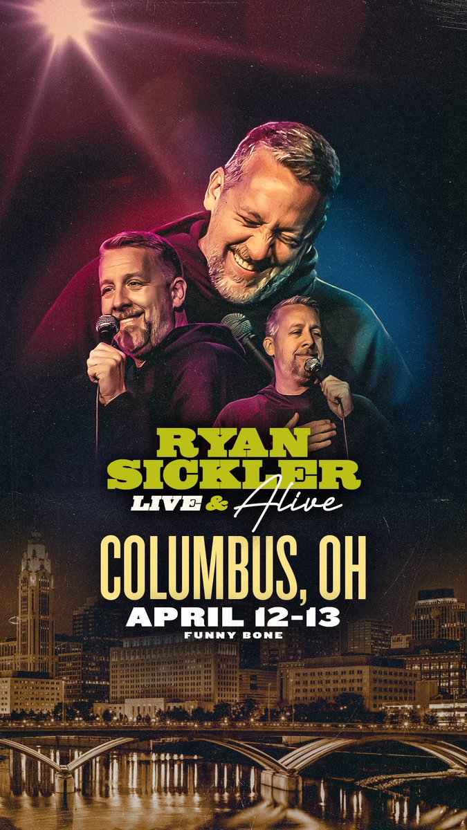 Columbus Ohio! I’ll see ya this Friday & Saturday at @FunnyBoneCbus! Get your tickets now at ryansickler.com/tour!