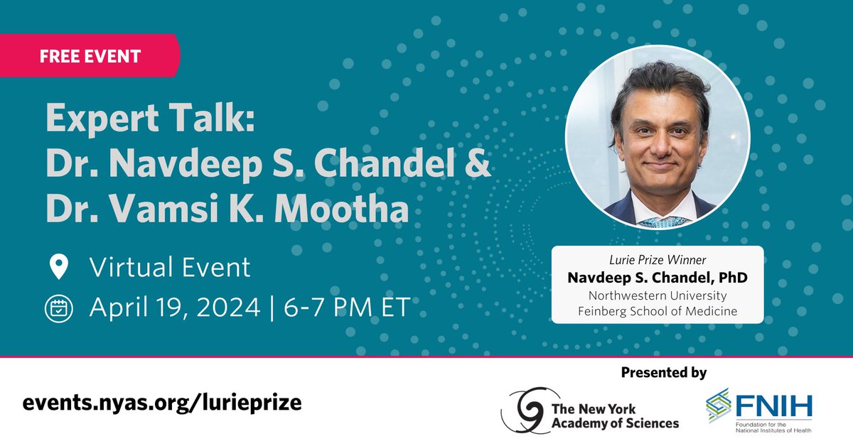 Register for this free event with @FNIH_Org! Dr. Chandel (@NUFeinbergMed) showed the role of #mitochondria in a cell beyond energy production, revealing how they function as signaling organelles that control the body’s normal functions & impact diseases. bit.nyas.org/49l2MGA