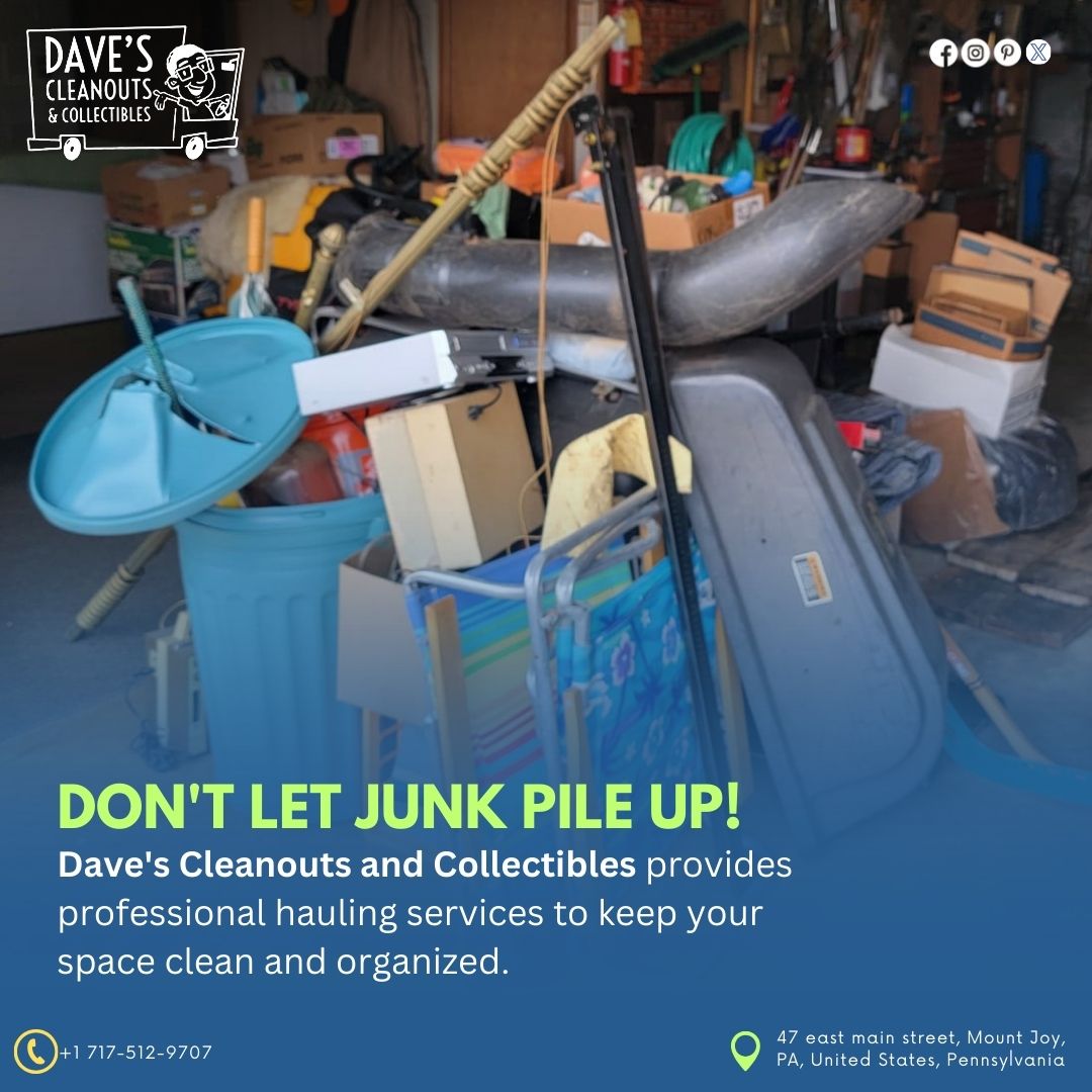 Call Us Now: +1 717-512-9707

Visit Us: 47 East Main Street, Mount Joy, PA, United States, Pennsylvania
#daves #cleanouts #collectibles #vintage #retro #haulingservices #clean #professional #junkremoval #provides #cleanspace #services #fridayvibes