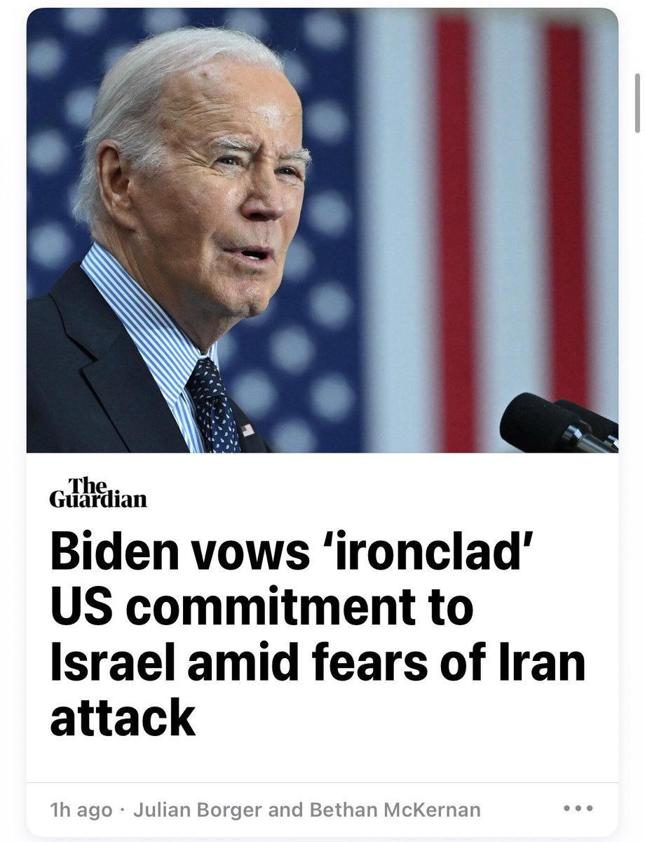 Iran said to stay out of it. Iran said they wouldn’t retaliate if the U.S. could deliver a ceasefire in Gaza. Biden’s response? Please tell me how this is in the best interest of the people that elected him. Why does he want to risk our lives, our money to protect an…
