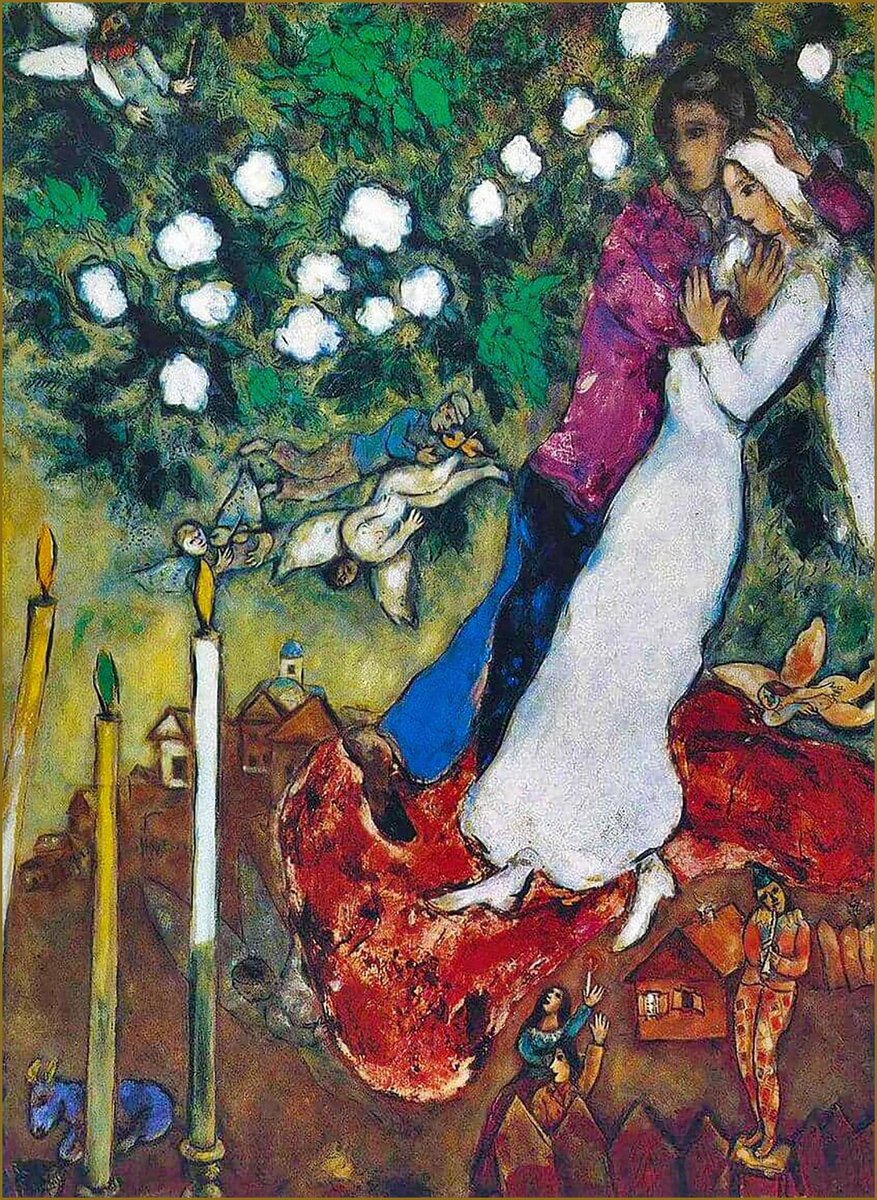 Marc Chagall.
Las tres velas. 1938 (aceite, lienzo)
Colección privada.