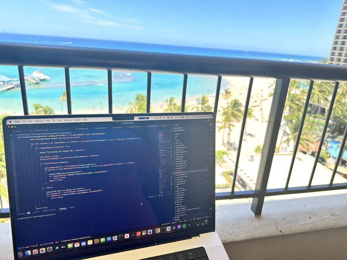 What's stopping YOU from coding like this? BTW, 'Vivid' for MacBook Pros is a big enabler for this. It allows you to use the Mac's HDR display to overdrive the screen so that you can still work with sunglasses on and in bright environments. Not sponsored, but recommended!