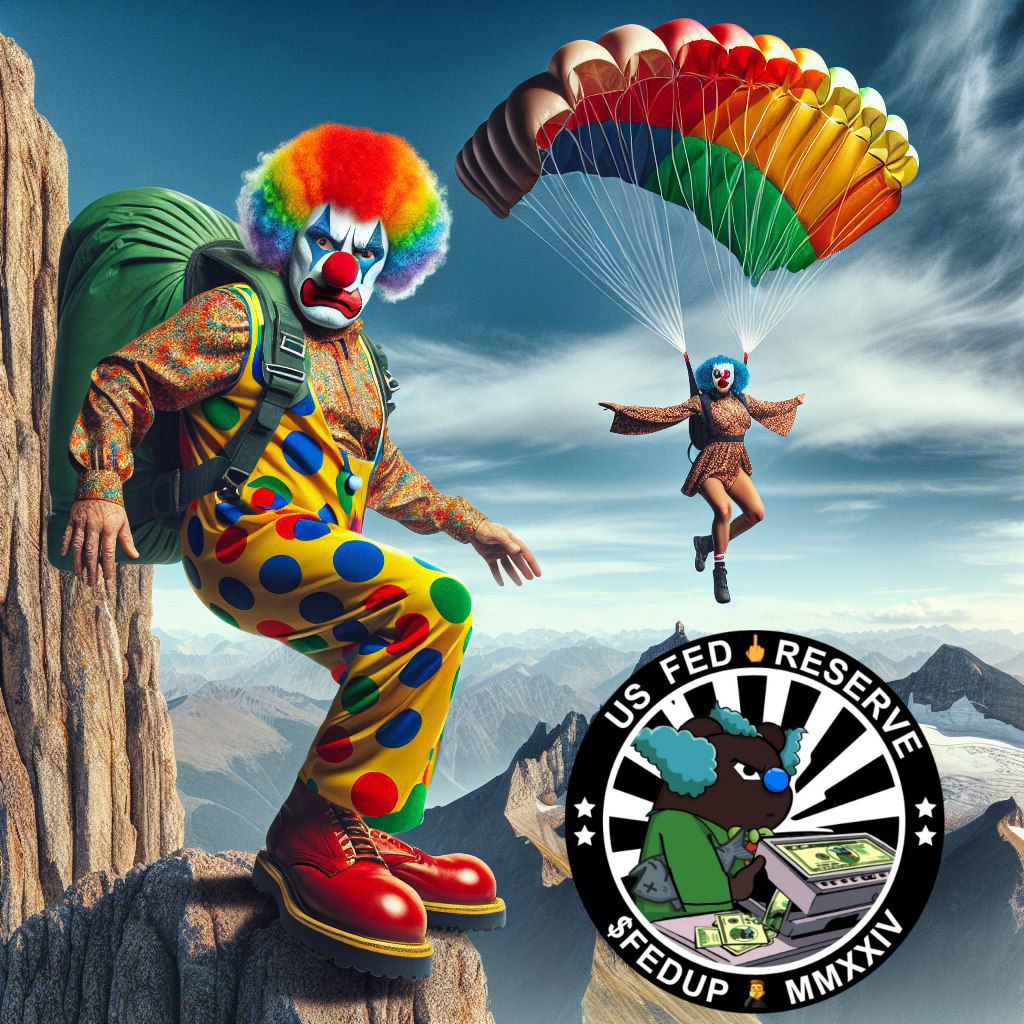 $FEDUP Clowns into Base jumping! 

Who knew? 

@PulsarTransfer send 100000009 FEDUP to 100 reactions 

They are about to take the leap

Is #basechain ready? 

basescan.org/address/0x5fe3…

#multichain #MultiversX #Solana #memecoin