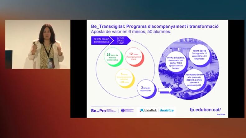 👩‍💻Amb l'@AlbalatAna hem presentat en el IV Congrés de Competències Digitals #CCDIGITAL24 el programa Be_transdigital✨Un projecte que vol fomentar vocacions TIC en les noies perquè estudiïn un cicle superior tecnològic. 📹Recupereu l'emissió del congrés a actic.gencat.cat/ca/congres/dir…