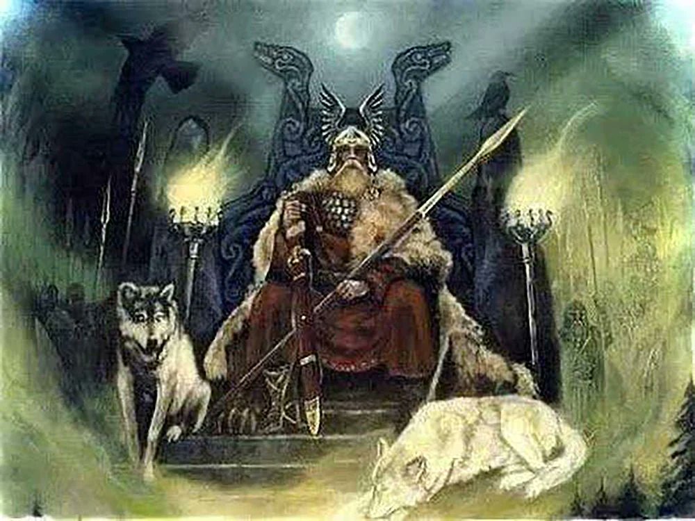 THE ALL-FATHER'S FOREBODINGS: HOW HE LEAVES ASGARD
The Children of Odin, by Padraic Colum, [1920]

TWO ravens had Odin All-Father; Hugin and Munin were their names;  they flew through all the worlds every day, and coming back to Asgard  they would light on Odin's shoulders and…