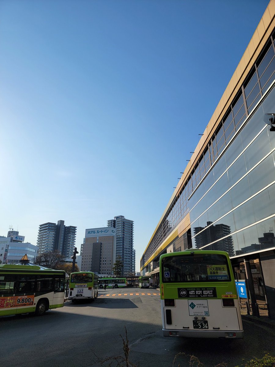 JR盛岡駅 今朝も快晴です☀️ 木曜日も頑張りましょう #JR東日本　#盛岡駅　#快晴