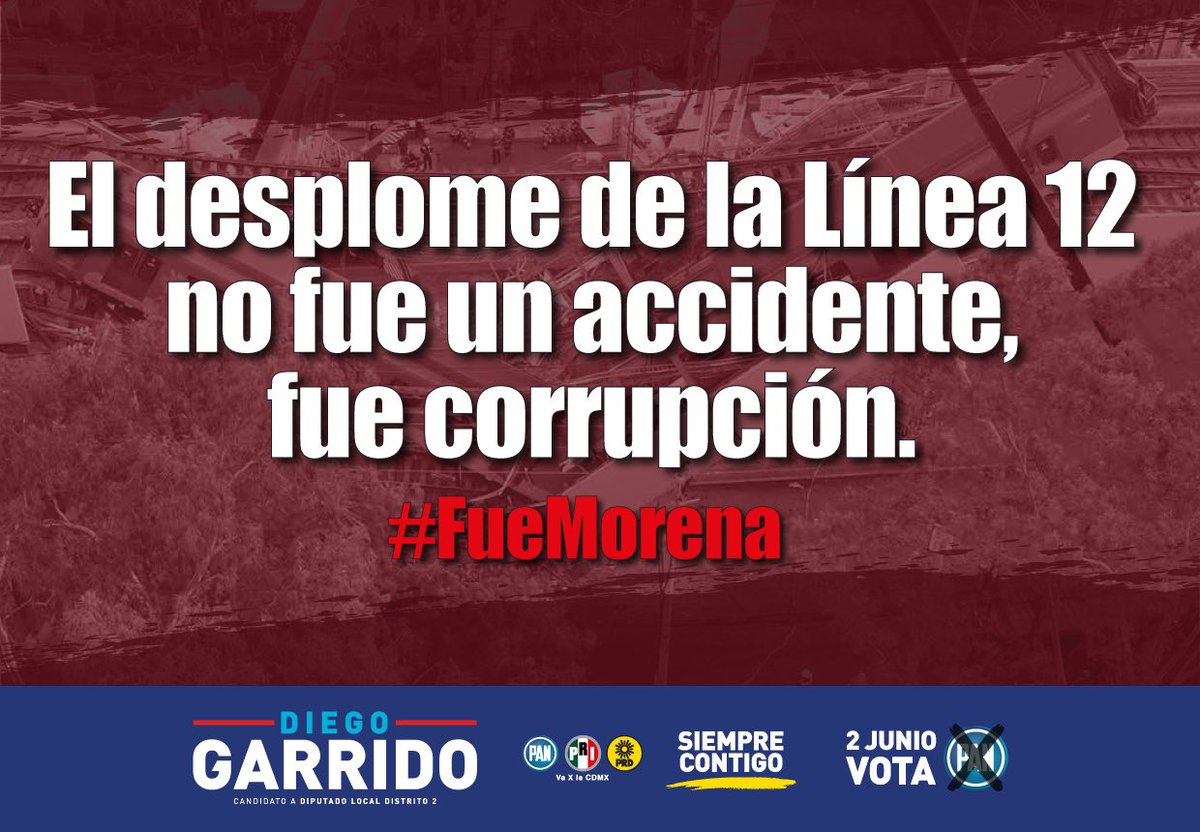 Estamos muy cerca del doloroso aniversario de la tragedia de #Linea12 en donde 26 mexicanos perdieron la vida por la negligencia criminal de @Claudiashein y Morena.