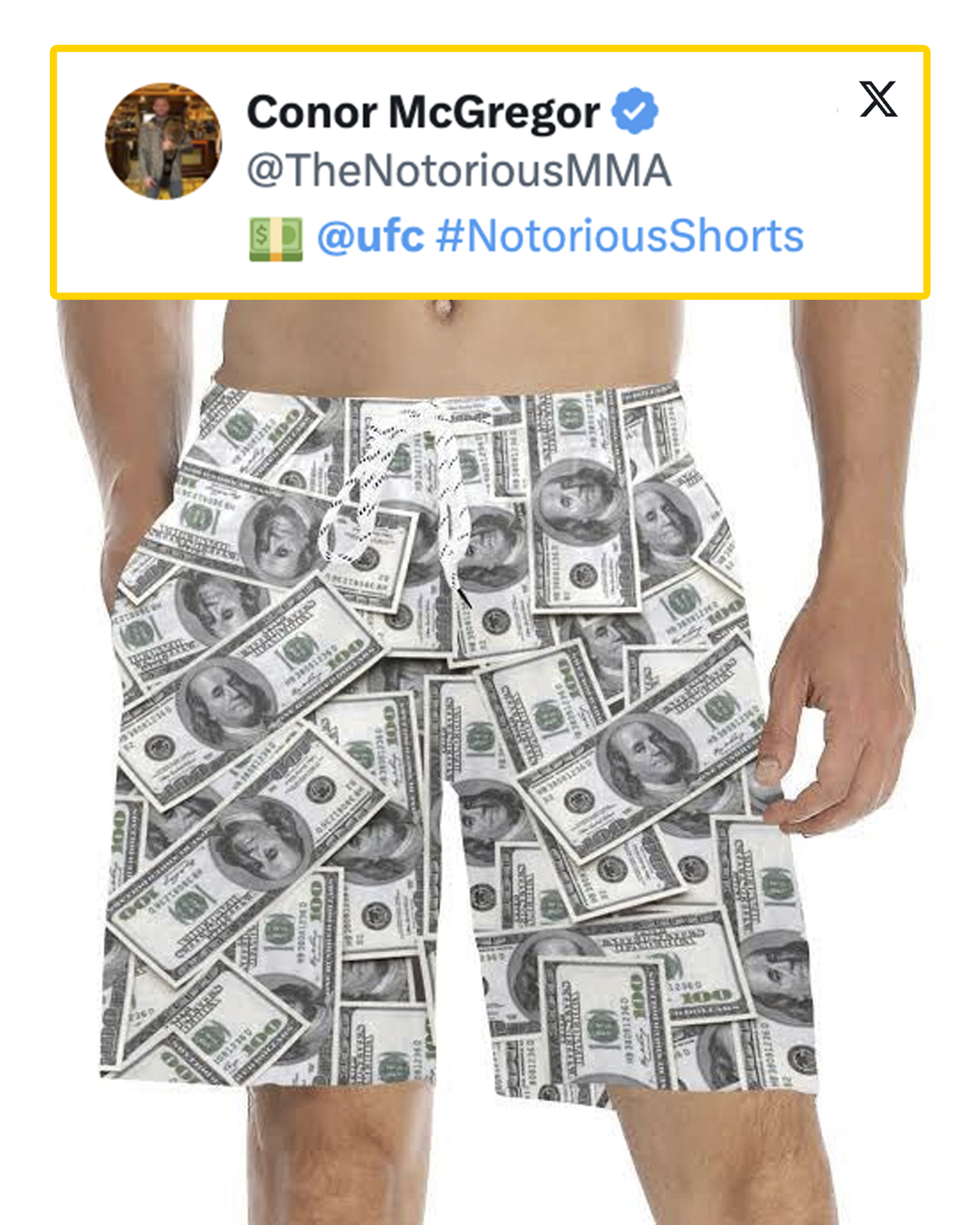 MMA Fighting X Conor McGregor had an idea for some custom shorts of his own https t Amv0bO8Xq1 X