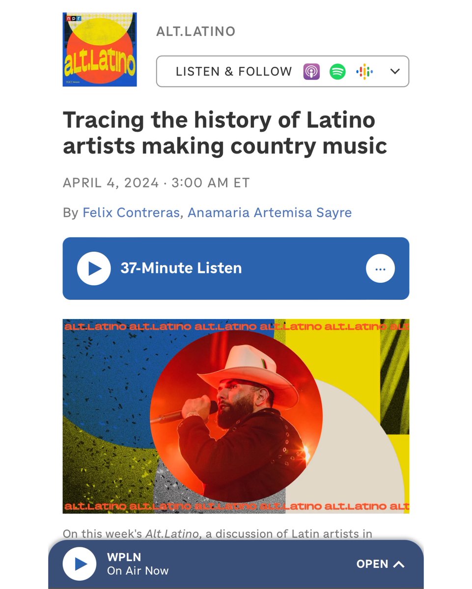 Excellent podcast from our friends at NPR Alt Latino @nprmusic discussing the history of Latino artists in country music 🤠 Thanks for featuring the band’s timeless hit “There Goes My Heart” on the program! ❤️ Head over to npr.org to listen now! @monomundorecs