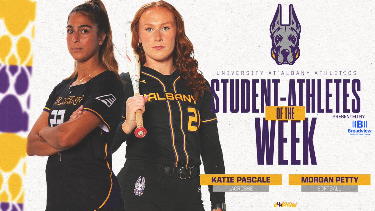 Congratulations to this week's UAlbany Athletes of the Week ‼️ - Morgan Petty, @UAlbanySB - Katie Pascale, @UAlbanyWLax For more about why ➡️ bit.ly/45XHQ81 #UAUKNOW