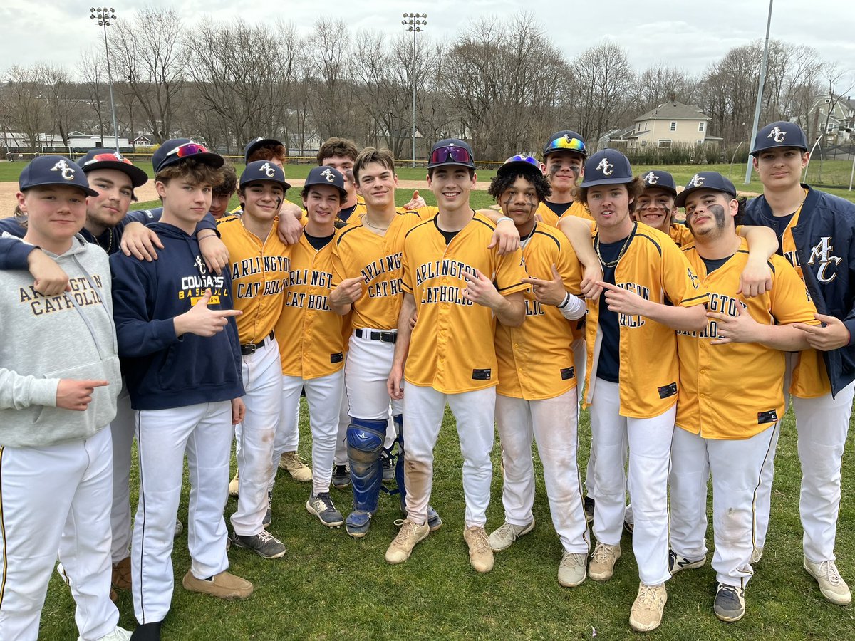 JR lefty Matt Toland Ks 14 including first 10 batters of game and with 2 outs and 2 strikes in 7th walks it off with game winning double to defeat Cardinal Spellman 3-2. Anthony Burgess and Gabe Marfucci-Fitandes with key RBIs. @AC_Athletics @GlobeSchools @BostonHeraldHS
