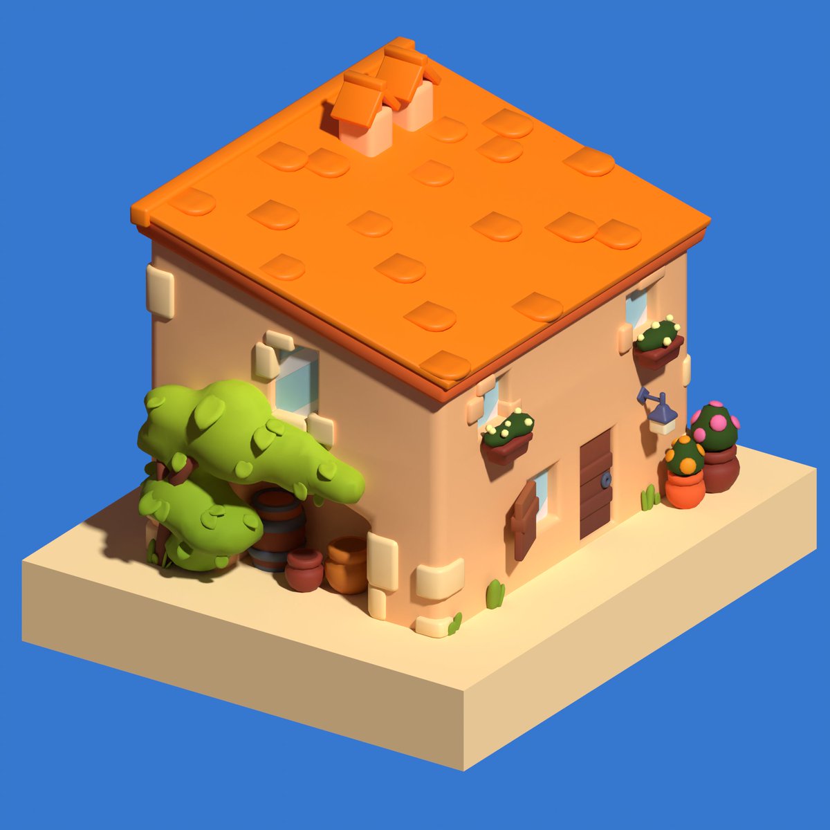 Hellooo! New house added to my collection of cute buildings ☀️🪴

#blender #gamedev #3dmodelling #3dasset