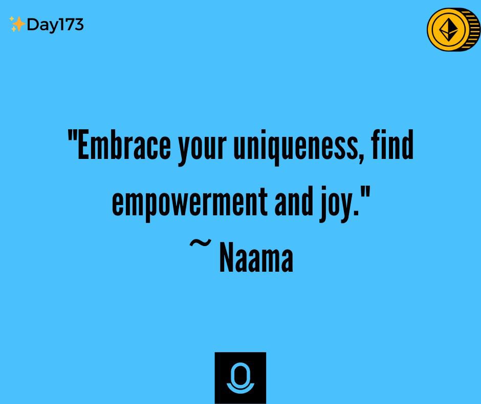 ✨Day173
#EmbraceUniqueness #AuthenticEmpowerment #JoyfulSelfDiscovery #WisdomWednesdays