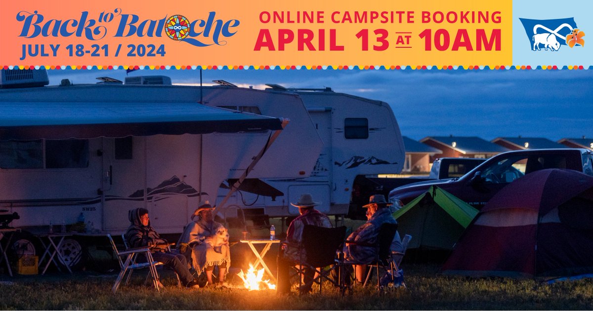 📣 Attention campers! 🏕️ The moment you've been waiting for is almost here. 🗓️Mark your calendar: campsite booking for the 2024 Back to Batoche Days festival opens at 10 am on April 13th! 🎉 🏃‍♂️Last year, sites were gone in a flash, so head to the booking website as soon as it…