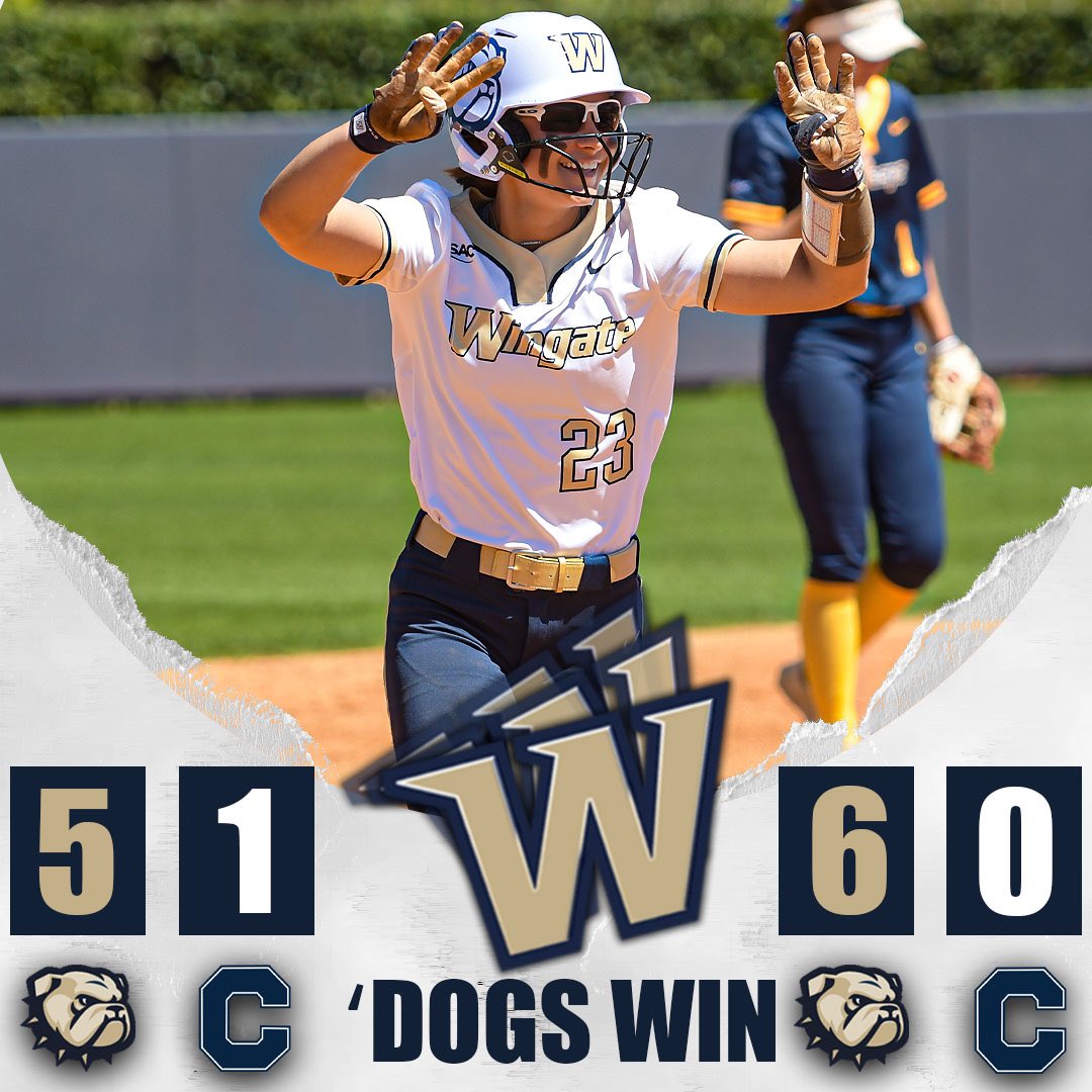 🧹 BULLDOGS SWEEP 🧹 1️⃣9️⃣ STRAIGHT WINS! #10 @WingateSoftball moves to 39-6 overall & 17-1 in the SAC after rolling to a pair of victories at Catawba! Stevens blasted a grand slam while Scott & Cutcher each tossed 5 shutout frames! #OneDog