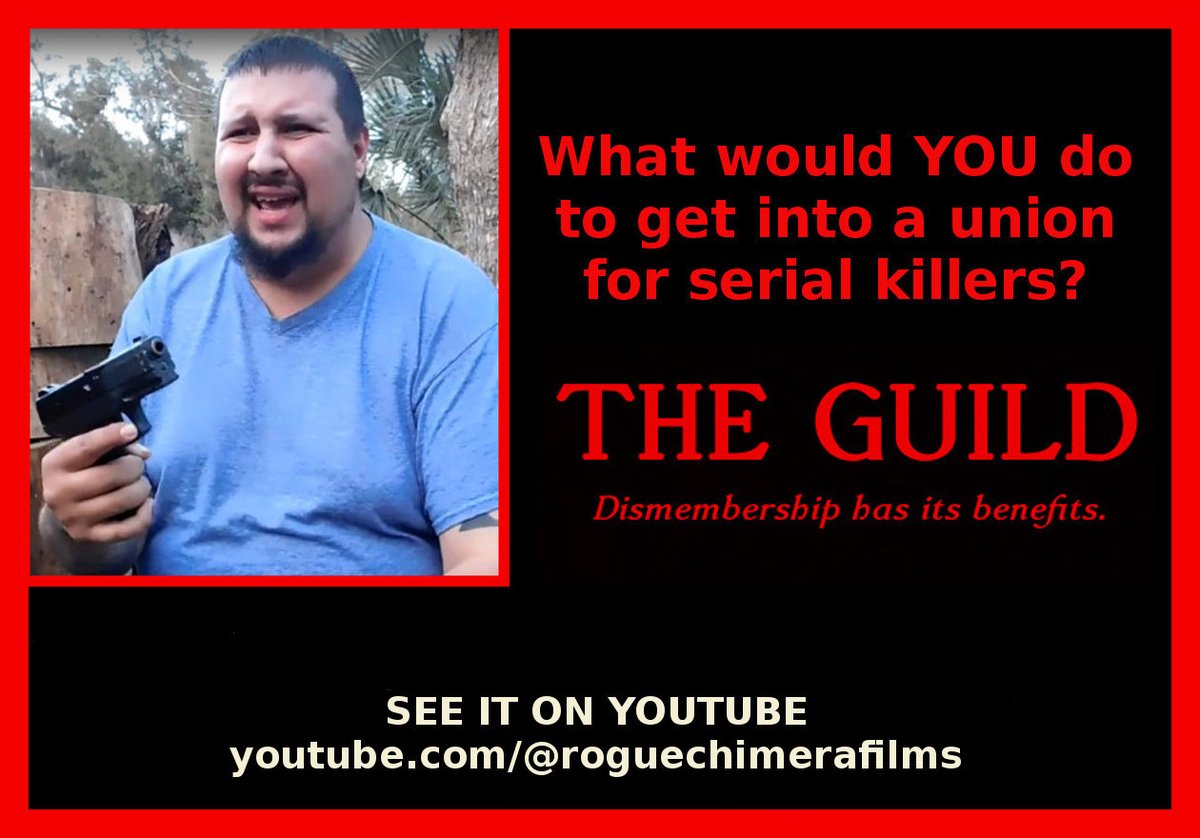 The Guild Horror comedy film. Available to be seen for free on YouTube YouTube.com/watch?v=G6rgVK… Behind the scenes video YouTube.com/watch?v=4_uP8O… #rogue #chimera #films #film #movie #movies #horrormovie #horrrormovies #horrorgenre #independentfilm #independenthorrror #screenplay…