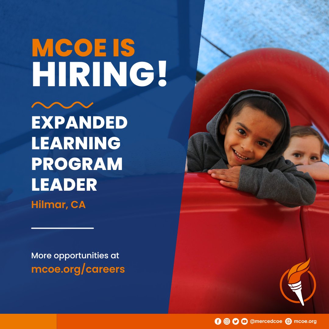 📢 Job Announcement: Expanded Learning Program Leader Location: Hilmar, CA 👉 Apply here: edjoin.org/Home/JobPostin… #MercedCOE #MercedCounty #MercedJobs