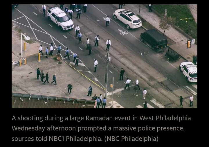 A shooting during a #Ramadan event Wednesday afternoon in #Philadelphia left three people wounded and five suspects have been arrested, police said.

The incident occurred about 2:30 p.m. at the at the #ClaraMuhammadSquare on 47th Street and #WyalusingAvenue in #WestPhiladelphia