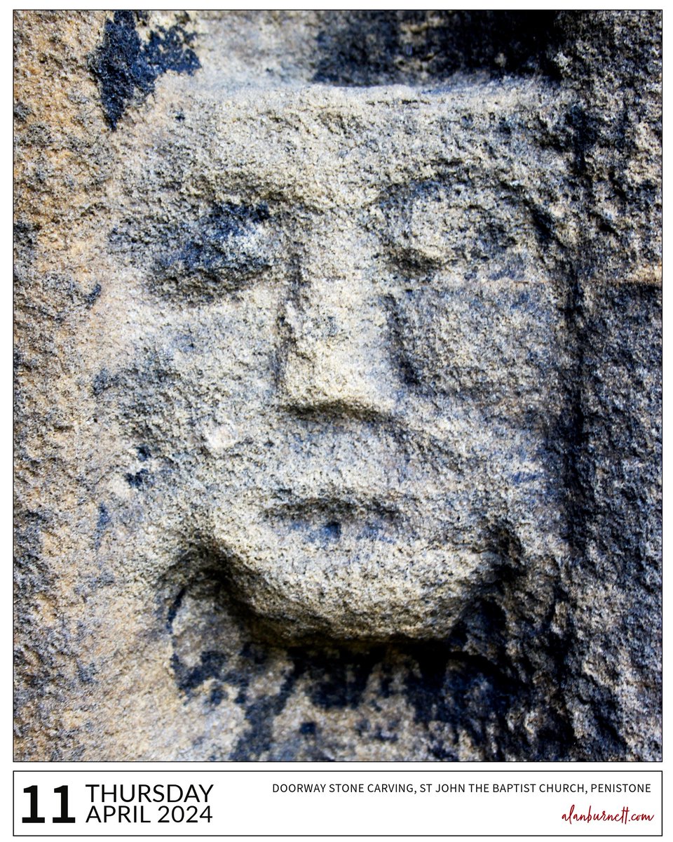 This stone face looks out at people who enter St John the Baptist Church in Penistone. He, or could it be she, has seen so much: joy, sorrow, hopes, fears. Besieged by the Yorkshire wind and rain they remain watchful, perhaps waiting … but for what?