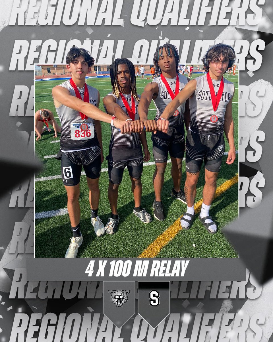 🏅REGIONAL QUALIFIERS🏅 Congratulations to Jose Gonzalez, Kam’Ron Anderson, Aiden White, and Julius Johnson on advancing to the Regional Meet in the 4x100 M Relay🐾 @NISDSotomayor @WildcatsDen_SA