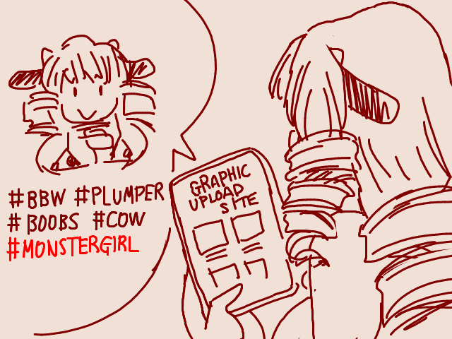 けっこう前海外の画像転載サイトに掘須田院さんの画像がアップされていてbbwとかplumperとかboobsとかいうタグが付いていたけどmonstergirlというタグもつけられていたも、モンスターですの?! 