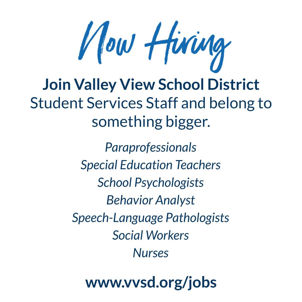 Valley View 365u (Bolingbrook/Romeoville) is currently hiring for the 2024-2025 school year. Come join our Student Services family 💙 #everylearner365 #NowHiring