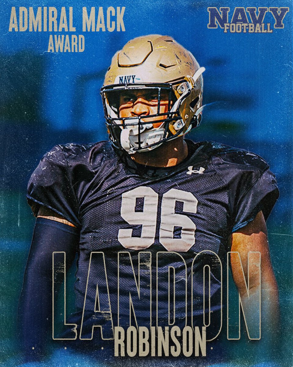 We're proud to announce @LandonRobinson as the winner of our annual Admiral Mack Award. Congrats Landon! #GoNavy | #RollGoats