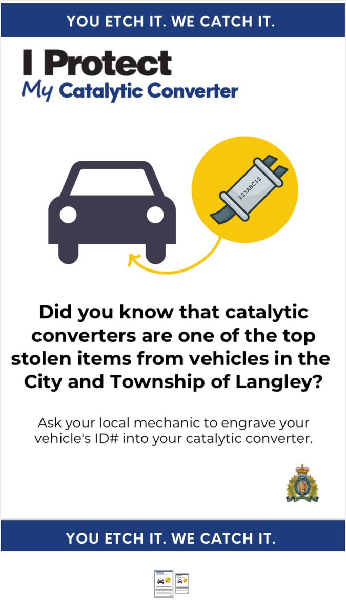 On April 12 from 2-5pm join <a href="/icbc/">ICBC</a> <a href="/LangleyRCMP/">Langley RCMP</a> for the “You Etch It. We Catch It” pop up info session. Come learn how to protect your vehicle. We’ll be at Kal Tire (20520 Langley Bypass). Hope to see you there. #LockOutAutoCrime