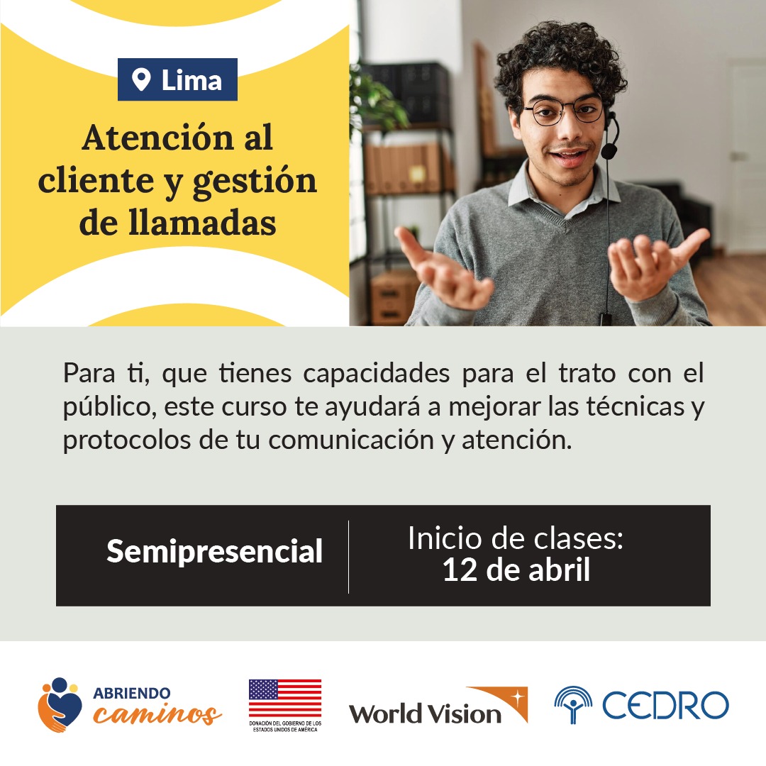 cedrointegra's tweet photo. Atención en Lima centro, Lima sur y Callao. ¿Quieres capacitarte para aumentar tus opciones laborales? ¡Estos cursos son GRATUITOS y certificados por prestigiosas instituciones educativas. 
Inscríbete en el siguiente canal: https://t.co/QhtiEHISxk https://t.co/GST0urx76w