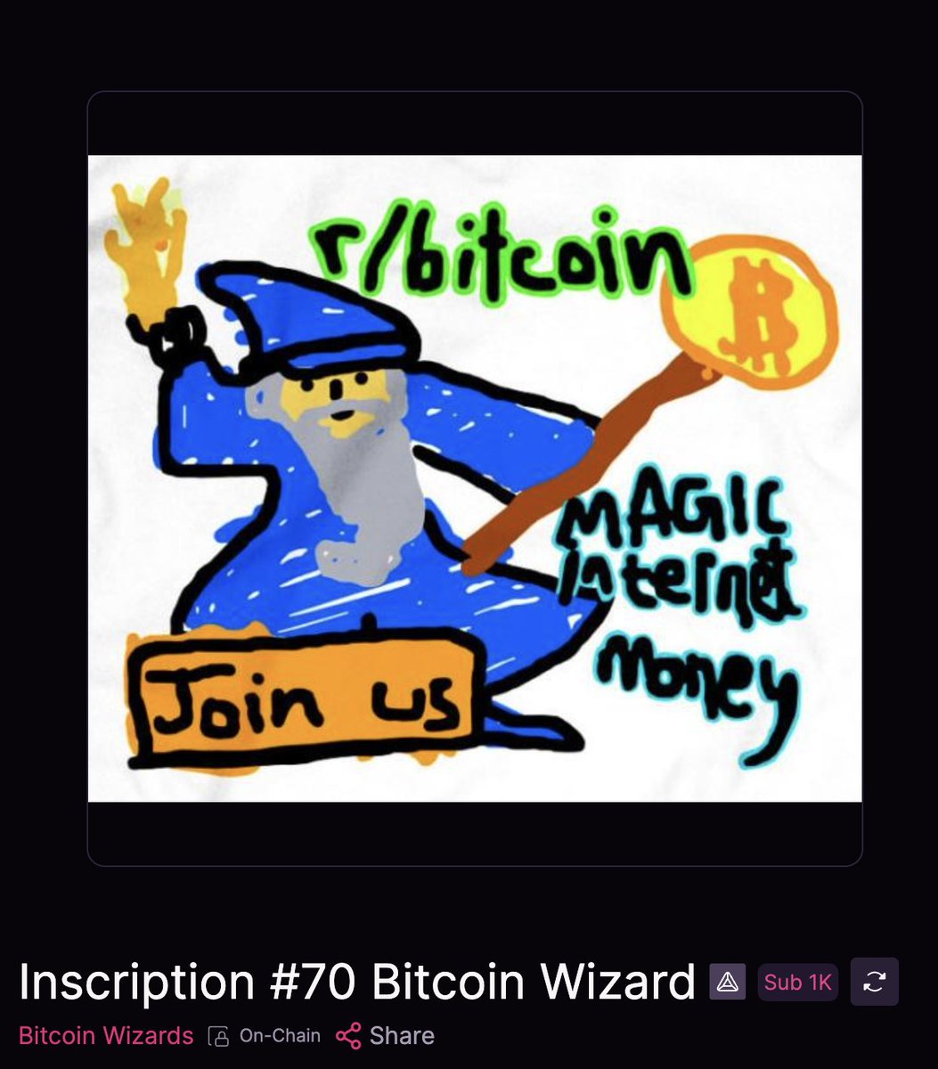 Absolutely thrilled to share that another milestone has been reached in the journey of the Bitcoin Wizard! Inscription #70 has found its place among the esteemed ranks of the historical Bitcoin Wizard collection. It's moments like these that truly affirm the lasting impact and…