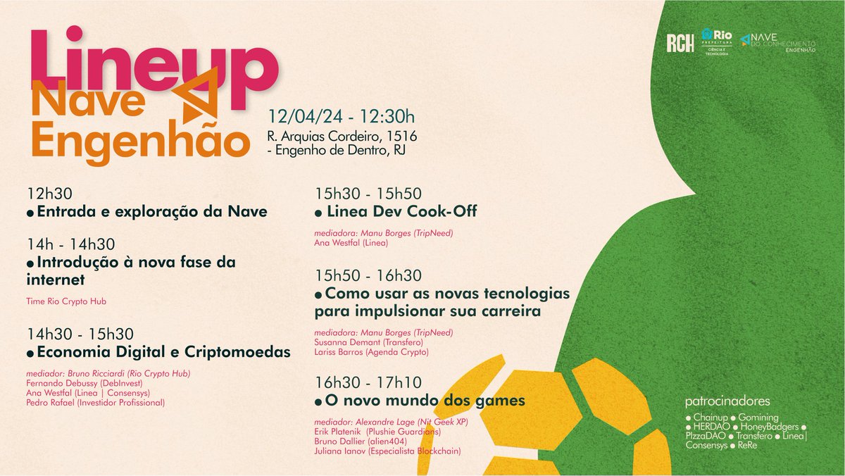 🚀 Get ready for the next Rio Crypto Hub! Meet our lineup of experts and pioneers in cryptocurrencies and blockchain. An unmissable experience in web3! 🌐🤝 #RioCryptoHub #Web3 #Networking