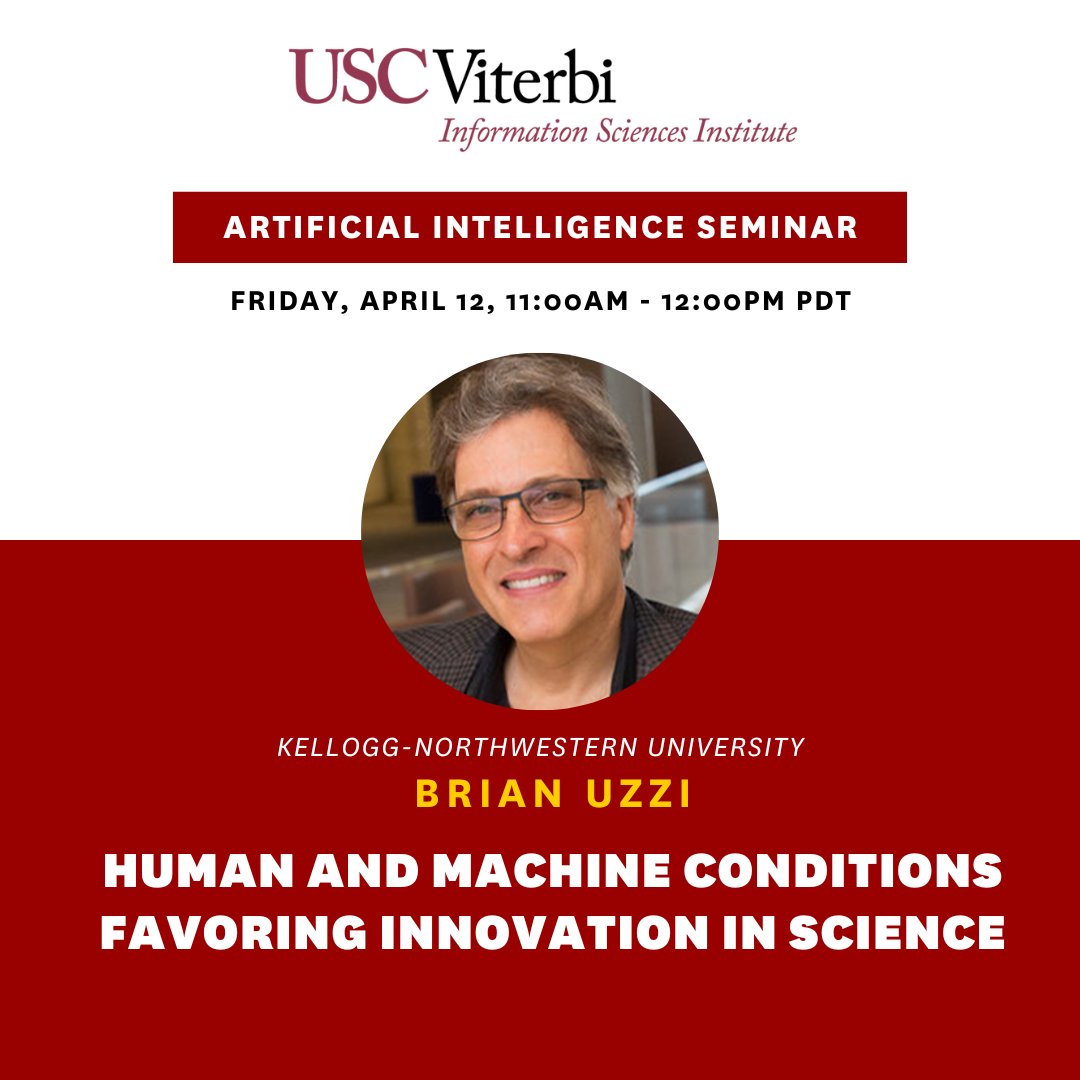Join our seminar Friday! Brian Uzzi is the Richard L. Thomas Distinguished Professor of Leadership at Northwestern University Kellogg. He'll discuss examining replication in science and investigating how the merits of scientific ideas are communicated Join:bit.ly/3vMwJlk