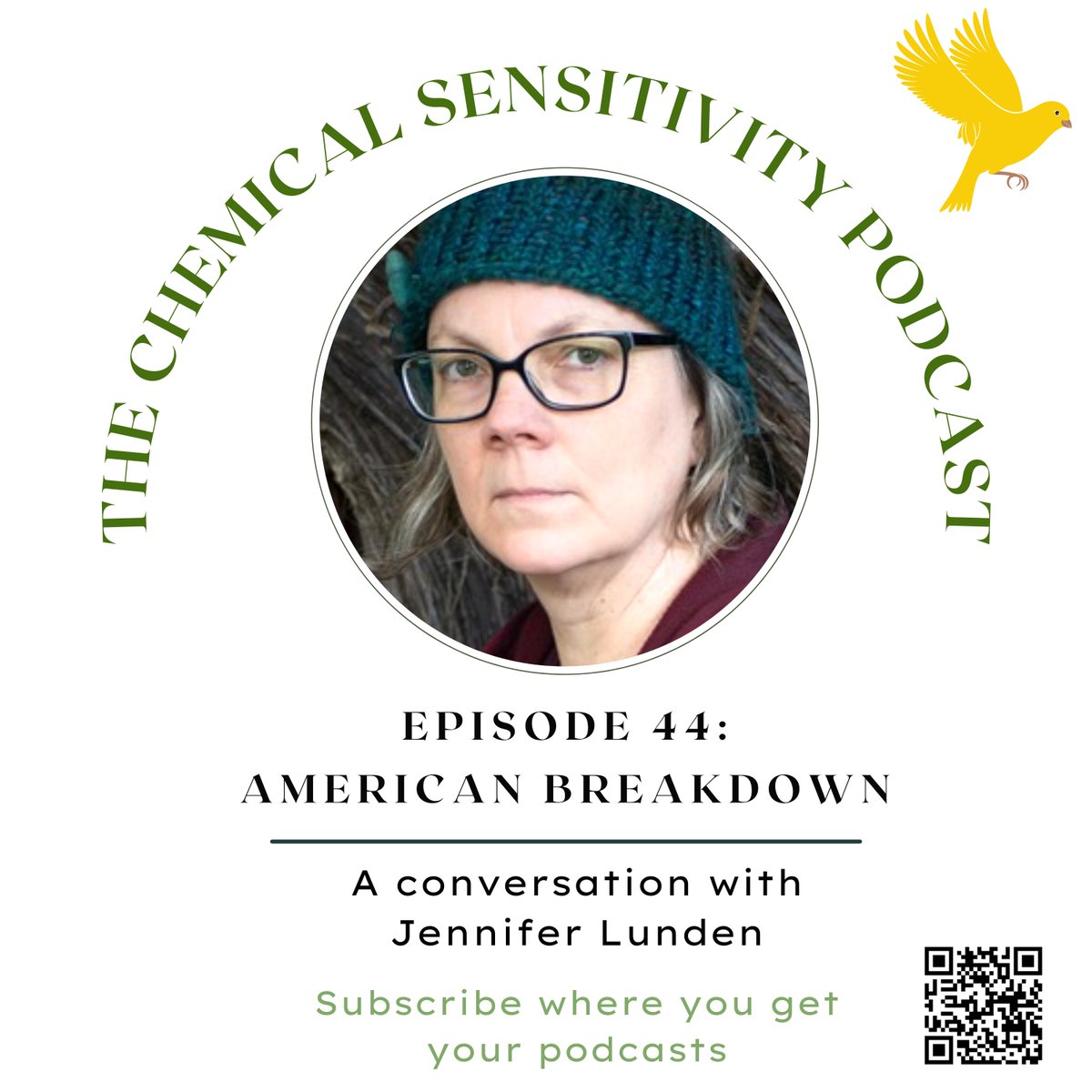 Episode 44 of The Chemical Sensitivity Podcast is available now! chemicalsensitivitypodcast.org It’s called: “American Breakdown.” I’m speaking with author and activist Jennifer Lunden, who goes by her last name, Lunden.