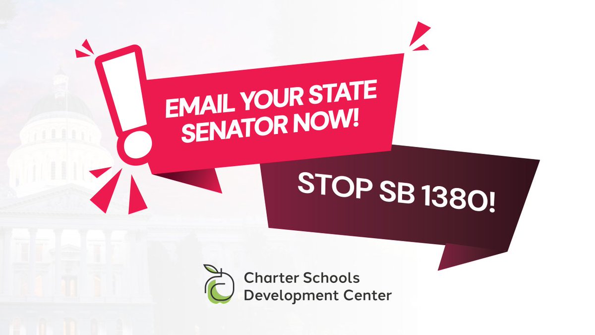CSDC urgently needs your support to oppose SB 1380, a bill that threatens to expand conditions for denying new and expanding charter schools and add new restrictions on county boards. Take 2 minutes to email your State Senator here: p2a.co/vf2pJNX
