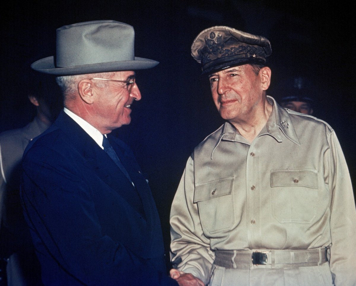 #OTD in 1951, President Truman relieved General MacArthur of his command in Korea. Truman had insisted on a “limited war,” while MacArthur wanted to bomb Communist China. trumanlibrary.gov/education/pres…